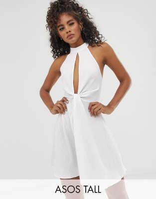 asos white halter neck dress