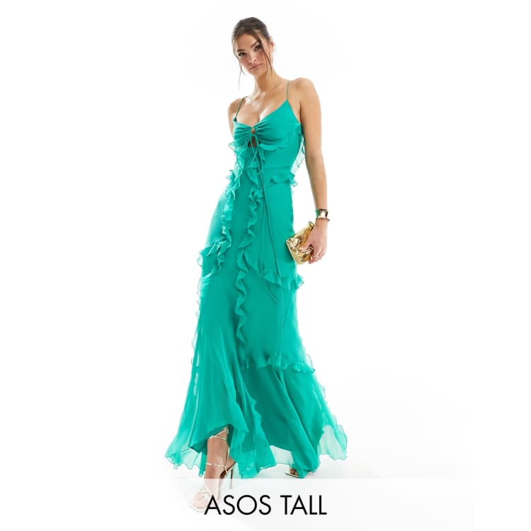 Asos design tall sequin maxi dress with ladder trim hotsell