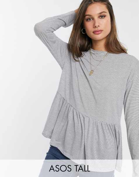 ASOS DESIGN Tall - Haut smocké léger à rayures texturées