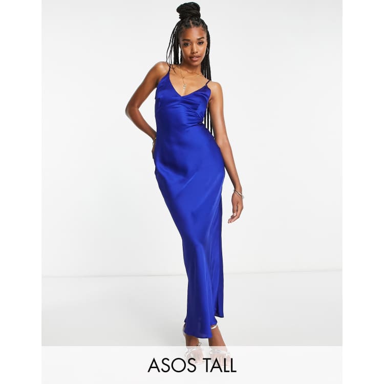 Asos navy slip dress hotsell