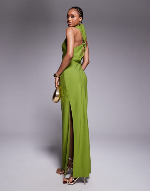 asos green dress - Maxi - Women - Polyester - 0 US making it perfect for special moments such as Eid celebrations ASOS DESIGN Tall ruched front