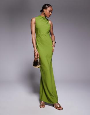 Asos Tall Asos Design Tall High Neck Maxi Dress With Hardware Trim