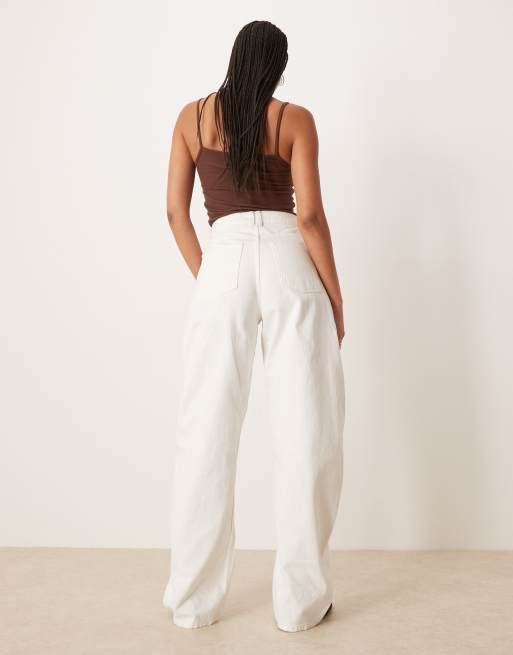 ASOS DESIGN Tall high waisted barrel jean in ecru