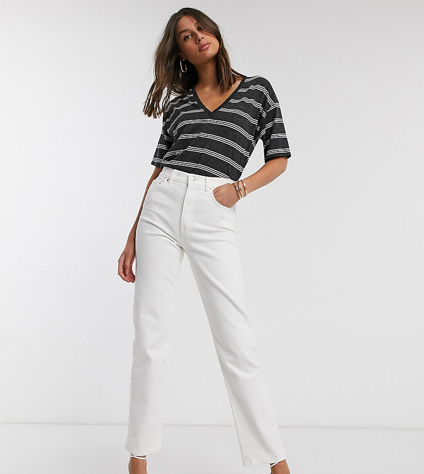 ASOS DESIGN Tall high rise 'Effortless' cropped kick flare in optic white