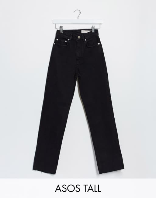 ASOS DESIGN Tall High rise 'effortless' stretch kick flare jeans in black