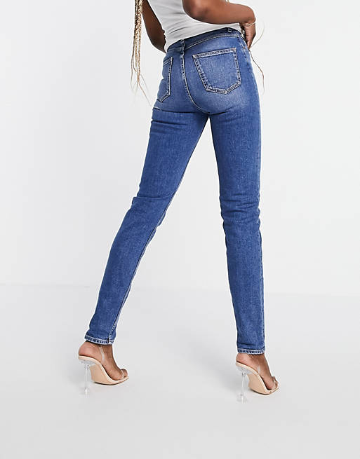  Tall high rise 'farleigh' slim mom jeans in authentic midwash 