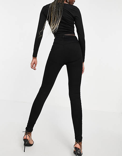 Jeans Tall high rise 'lift and contour' skinny jeans in black 