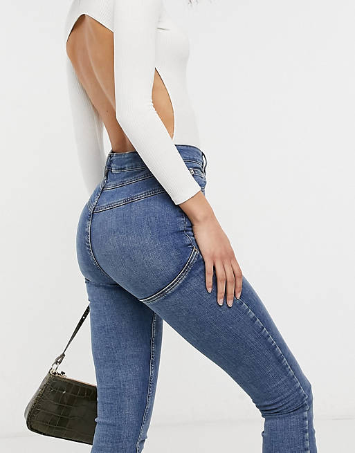 Jeans Tall high rise 'lift and contour' skinny jeans in dark midwash 