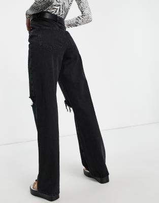 asos design tall high rise relaxed dad jeans