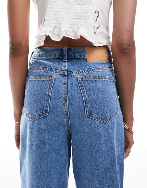 ASOS DESIGN Tall high rise relaxed mom jeans in clean blue, 4 of 5