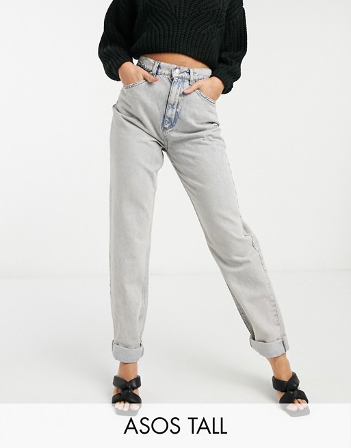 ASOS DESIGN Tall high rise 'slouchy' mom jeans in antique wash
