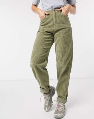 high waisted khaki mom jeans