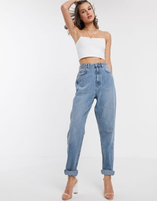 mom jeans and top