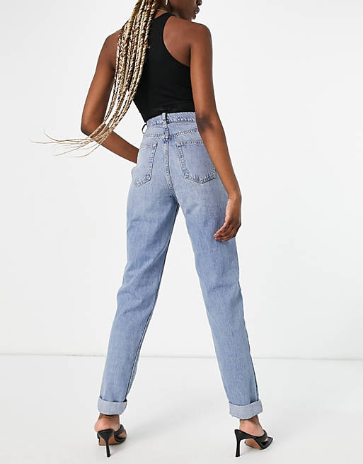  Tall high rise 'slouchy' mom jeans in stonewash 
