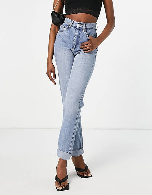  Tall high rise 'slouchy' mom jeans in stonewash 
