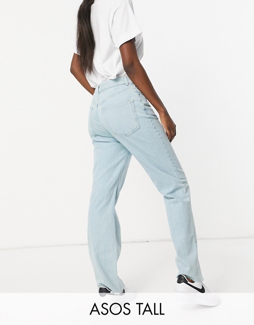 ASOS DESIGN Tall high rise stretch 'effortless' crop kick flare jeans in pretty lightwash
