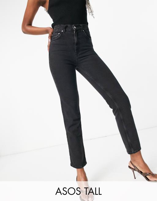 ASOS DESIGN wide straight leg carpenter jeans in washed black