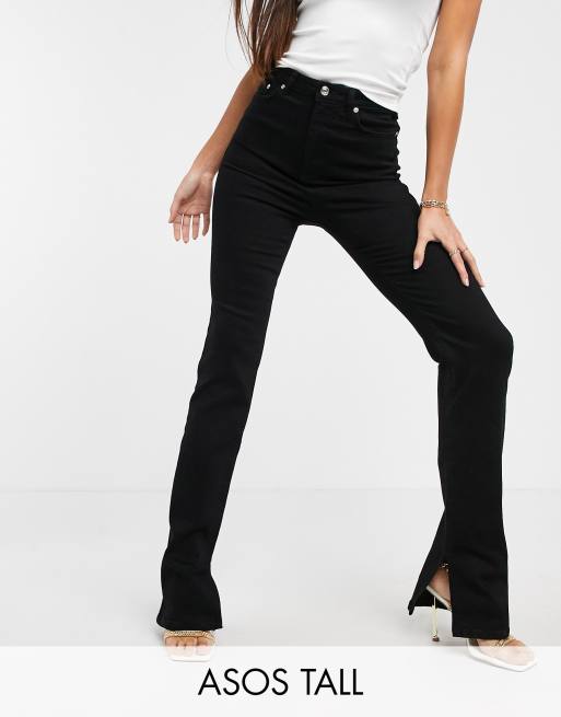 ASOS DESIGN High Rise 'Y2K' Stretch Flare Jeans In Black, 41% OFF