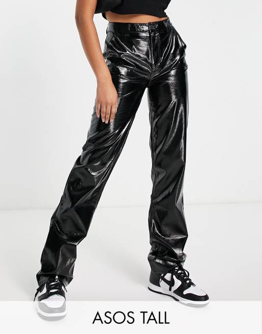 Straight leg clearance vinyl trousers