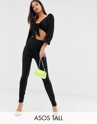 black cropped work trousers