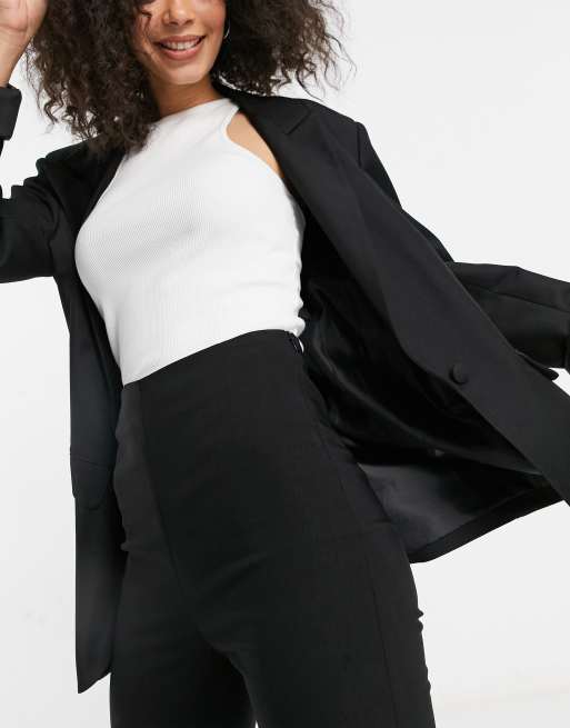 ASOS DESIGN Tall high waist skinny fit pants in black, 3 of 4