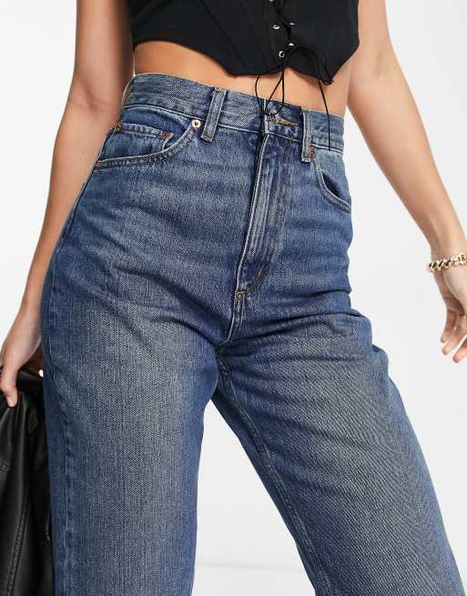 ASOS DESIGN Tall high rise 'Slouchy' mom jeans in midwash