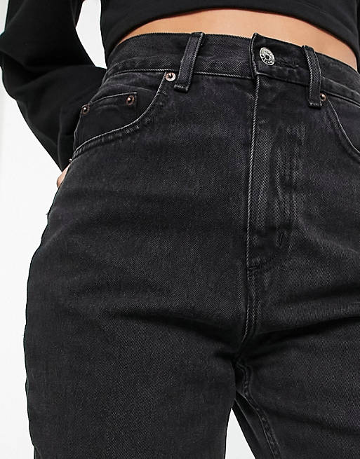 Women Tall high waist 'slouchy' mom jeans in washed black 