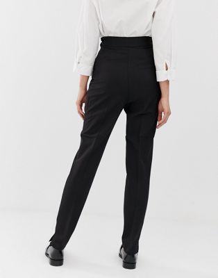 high waisted black trousers
