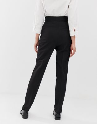 high waisted tapered trousers