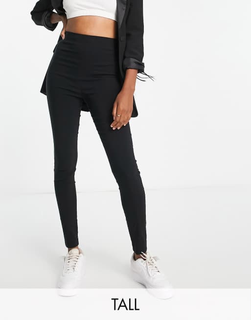 ASOS DESIGN Tall high waist trousers skinny fit in black