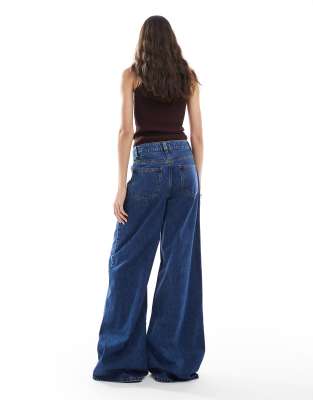 Asos Tall Asos Design Tall High Waist Wide Leg Jeans In Blue