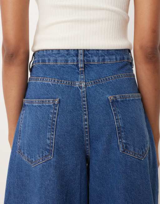 ASOS DESIGN Tall high waisted barrel leg jeans in clean mid blue, 5 of 5