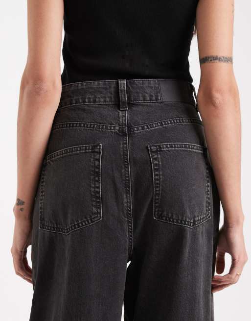 ASOS DESIGN Tall high waisted barrel leg jeans in washed charcoal, 4 of 5