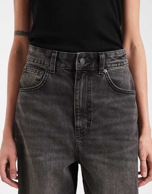 ASOS DESIGN Tall high waisted barrel leg jeans in washed charcoal, 5 of 5