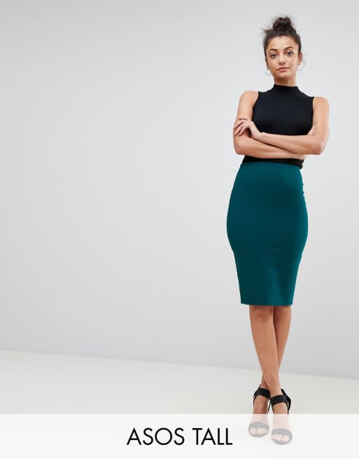 Green pencil outlet skirt asos