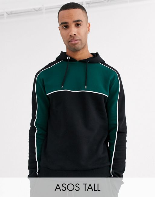 ASOS DESIGN Tall hoodie with cut & sew panels & piping details | ASOS