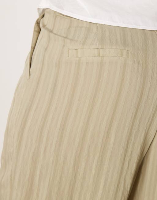 ASOS DESIGN Tall – Hose in Grün mit farblich abgestimmten Streifen und weitem Schnitt, 2 von 5