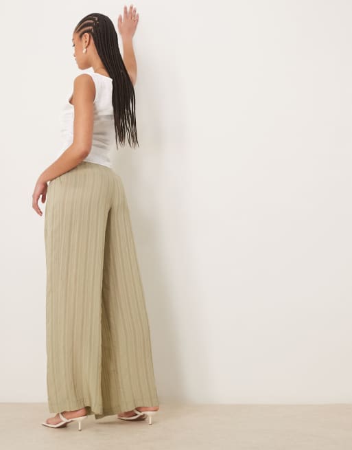 ASOS DESIGN Tall – Hose in Grün mit farblich abgestimmten Streifen und weitem Schnitt, 3 von 5