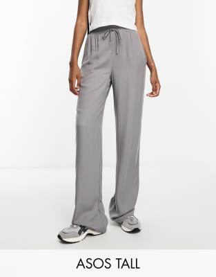 ASOS DESIGN Tall - Hose zum Reinschlüpfen in Grau