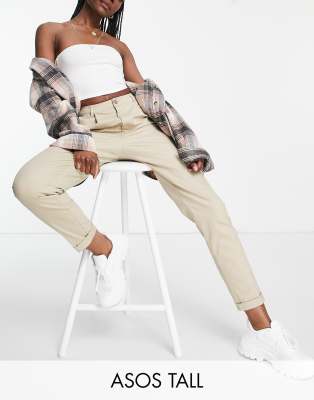 ASOS DESIGN Tall hourglass chino trousers in stone