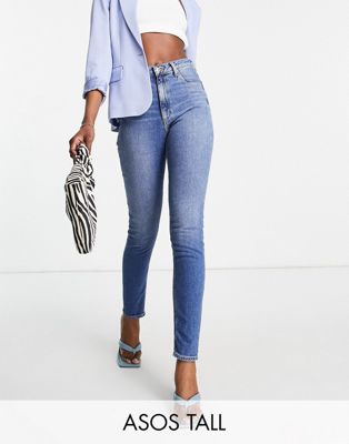 Jeans DESIGN Tall - Hourglass - Farleigh - Jean mom slim taille haute à délavage moyen