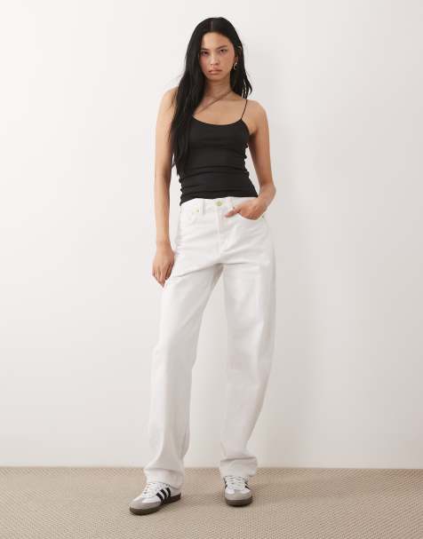 ASOS DESIGN Tall - Hvide smalle jeans med tøndeformede ben - view 1