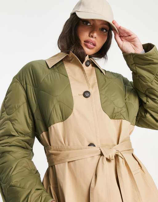 Asos khaki outlet coat