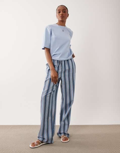 ASOS DESIGN Tall instapbroek met blauwe streep - view 1