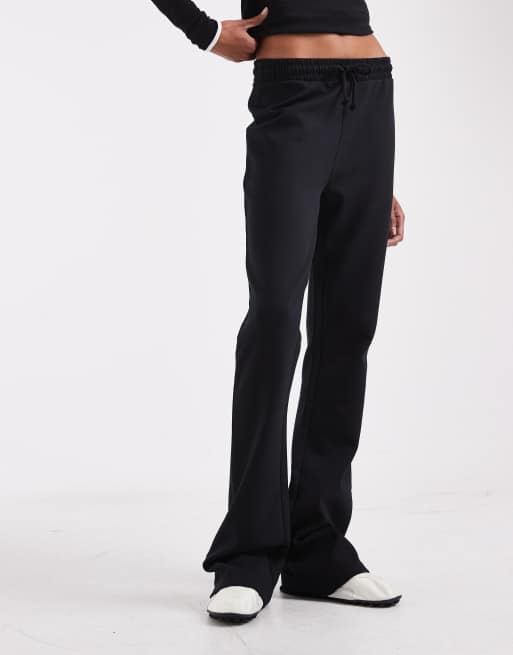 ASOS DESIGN Tall interlock-bukser med brede ben og svaj i sort, 3 af 5