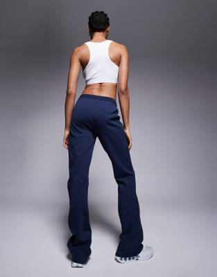 Asos Tall Asos Design Tall Interlock Flared Sweatpants In Navy