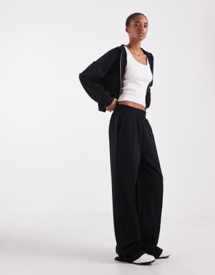 Asos Tall Asos Design Tall Interlock Formal Sweatpants In Black