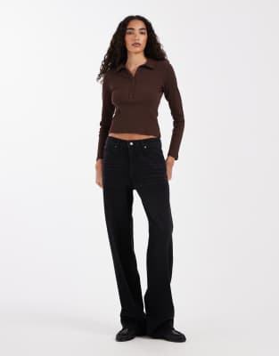 ASOS DESIGN Tall - Jean baggy à taille basse - Noir délavé W30 L38
