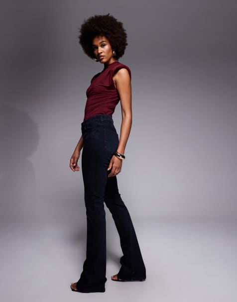 Femmes Jean bootcut taille basse à délavage clair | Femmes Bas