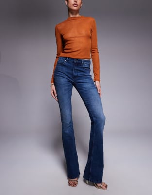 ASOS DESIGN Tall - Jean bootcut - Bleu moyen foncé W28 L38